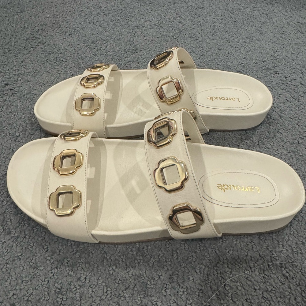 Larroude Milan Slides Sz 8 Ivory
